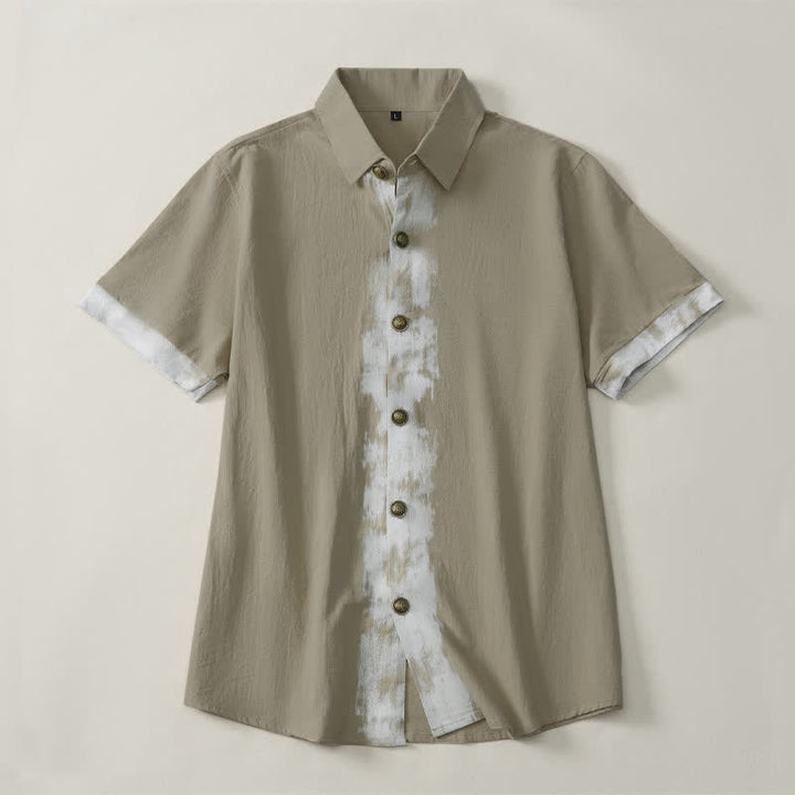 Buddha Stones Camisas de manga corta para hombre, estilo boho casual veraniego con estampado tie-dye. - image 1