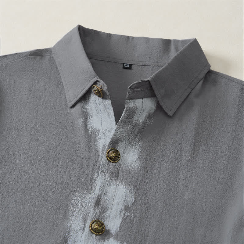 Buddha Stones Camisas de manga corta para hombre, estilo boho casual veraniego con estampado tie-dye. - image 17