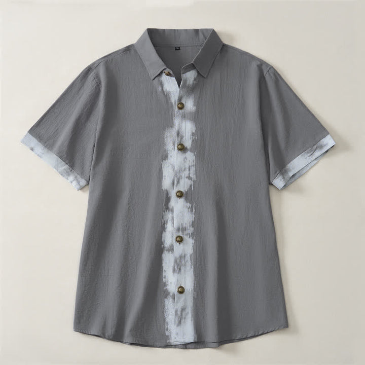 Buddha Stones Camisas de manga corta para hombre, estilo boho casual veraniego con estampado tie-dye. - Gris - US/UK/AU42, EU52 (3XL) - image 14