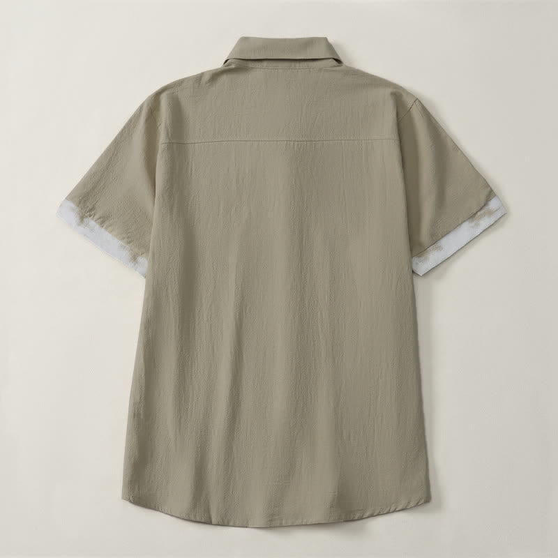 Buddha Stones Camisas de manga corta para hombre, estilo boho casual veraniego con estampado tie-dye. - image 2