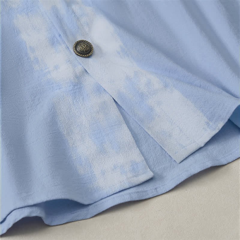 Buddha Stones Camisas de manga corta para hombre, estilo boho casual veraniego con estampado tie-dye. - image 14