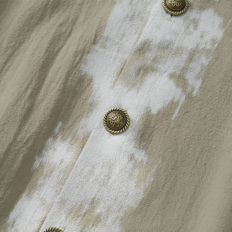 Buddha Stones Camisas de manga corta para hombre, estilo boho casual veraniego con estampado tie-dye. - image 5