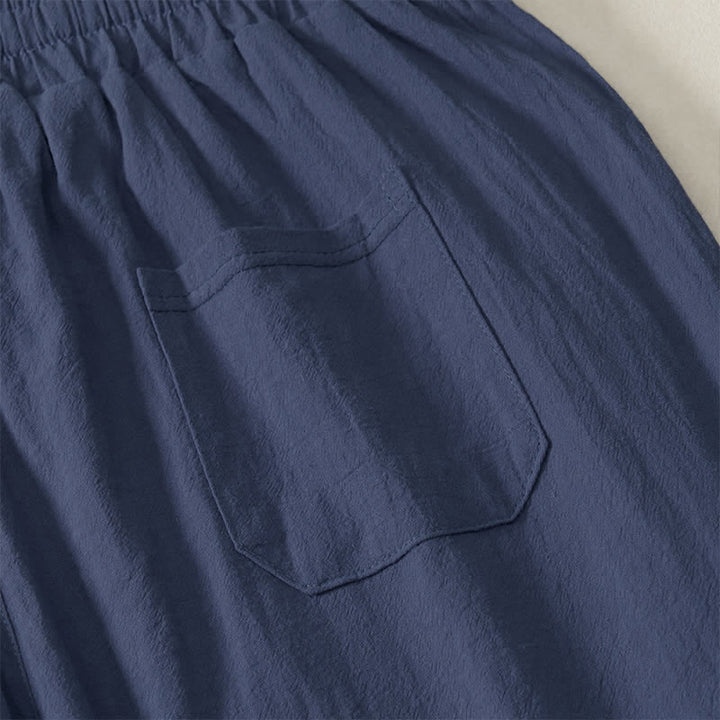 Buddha Stones Pantalones largos lisos casuales de otoño con cordón ajustable para hombre, pierna recta y bolsillo. - image 18