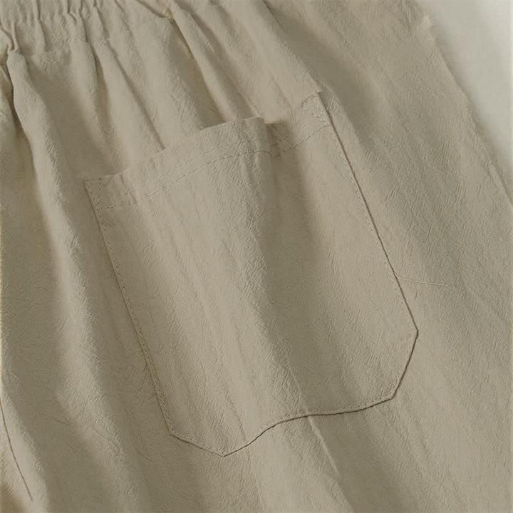 Buddha Stones Pantalones largos lisos casuales de otoño con cordón ajustable para hombre, pierna recta y bolsillo. - image 8