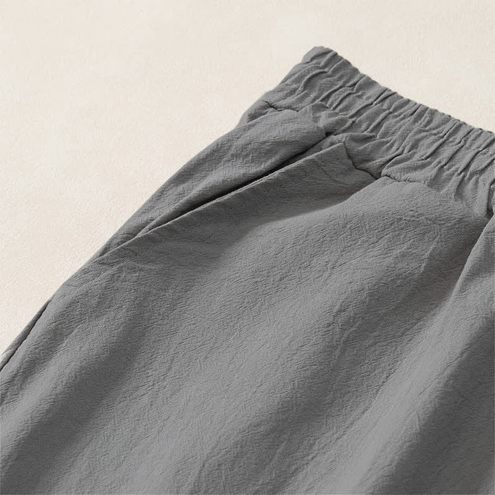 Buddha Stones Pantalones largos lisos casuales de otoño con cordón ajustable para hombre, pierna recta y bolsillo. - image 26