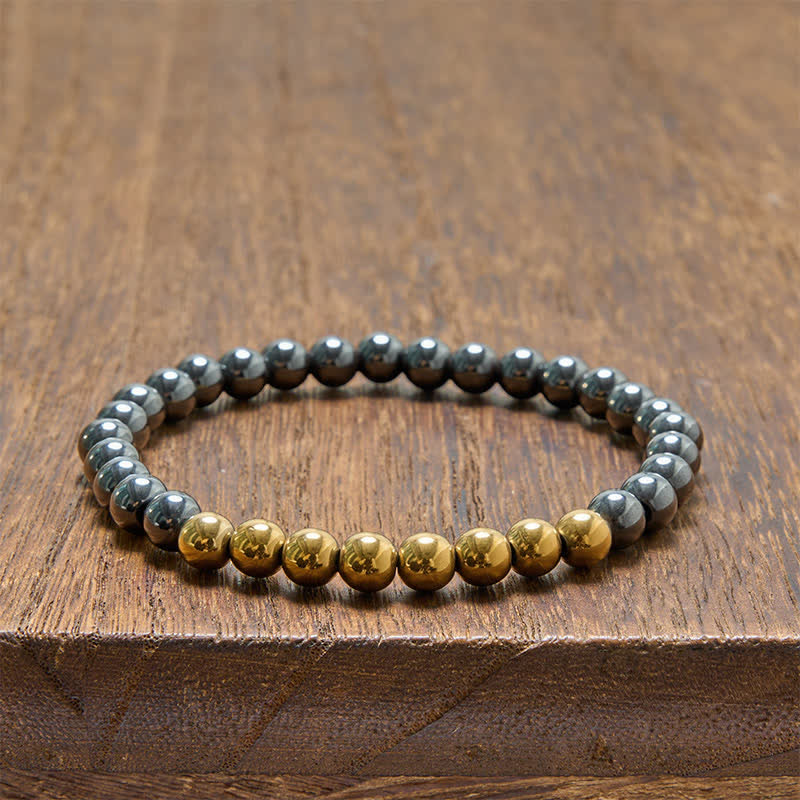 Buddha Stones Pulsera redonda de cuentas de hematita para conexión a tierra - image 14