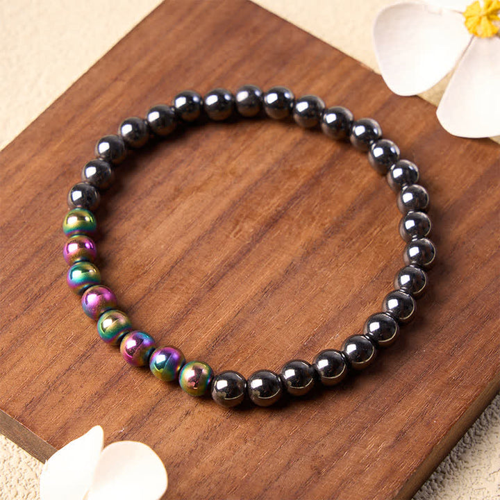 Buddha Stones Pulsera redonda de cuentas de hematita para conexión a tierra - image 9