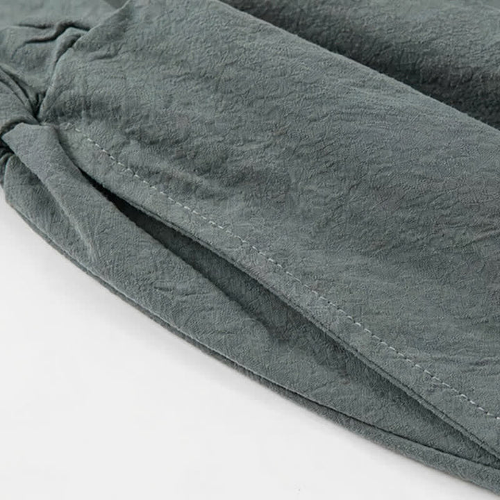 Buddha Stones Conjunto de 2 piezas de camisa y pantalón de algodón de manga hasta el codo con cuello mandarín, estilo Tang, para primavera y verano, ideal para meditación y con bolsillos. - image 11