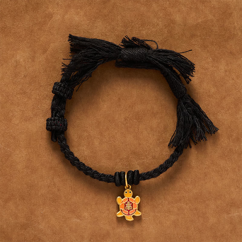Buddha Stones Pulsera tibetana con dije de tortuga, chapada en oro y de cobre con cordón rojo. - image 20