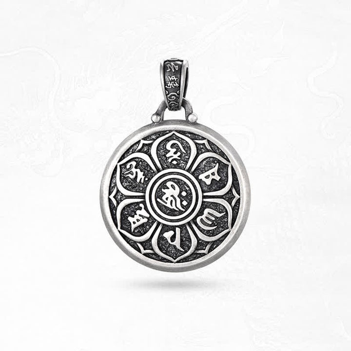 Buddha Stones Collar con colgante redondo de cobre tibetano con vajra cruzado, Om Mani Padme Hum, sabiduría y conexión a tierra. - image 11