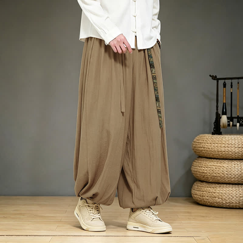 Buddha Stones Pantalones tobilleros lisos estilo chino para hombre, estilo harem, con bolsillo, ideales para primavera y verano. - image 10