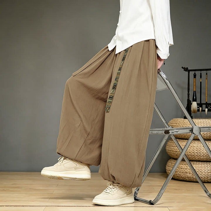 Buddha Stones Pantalones tobilleros lisos estilo chino para hombre, estilo harem, con bolsillo, ideales para primavera y verano. - image 7