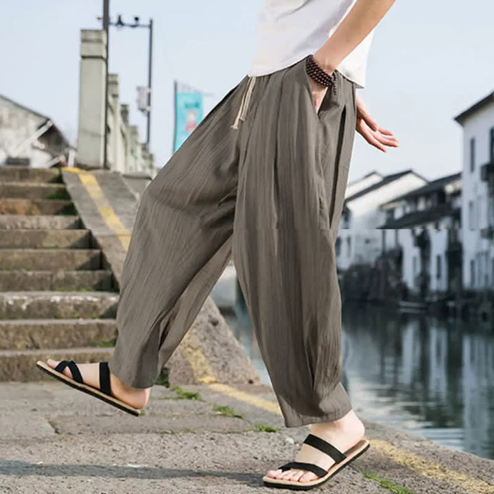 Buddha Stones Pantalones cortos casuales de verano con cordón ajustable para hombre, de pierna recta y bolsillo. - image 6