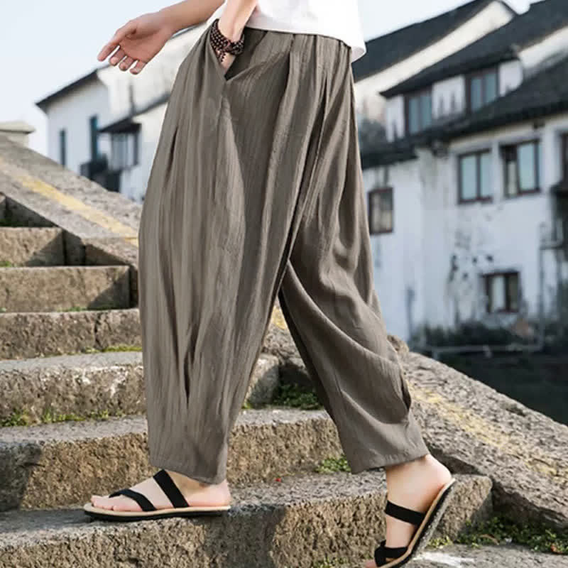 Buddha Stones Pantalones cortos casuales de verano con cordón ajustable para hombre, de pierna recta y bolsillo. - image 3