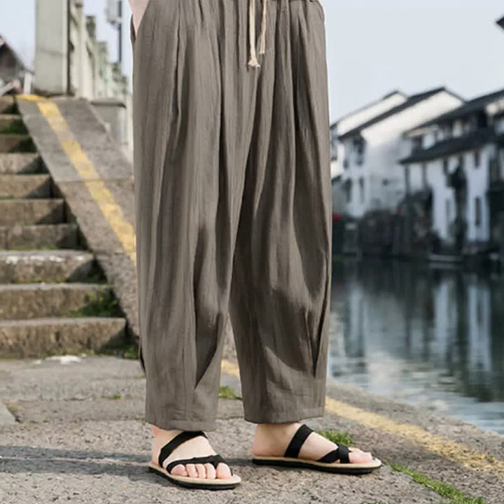 Buddha Stones Pantalones cortos casuales de verano con cordón ajustable para hombre, de pierna recta y bolsillo. - image 5