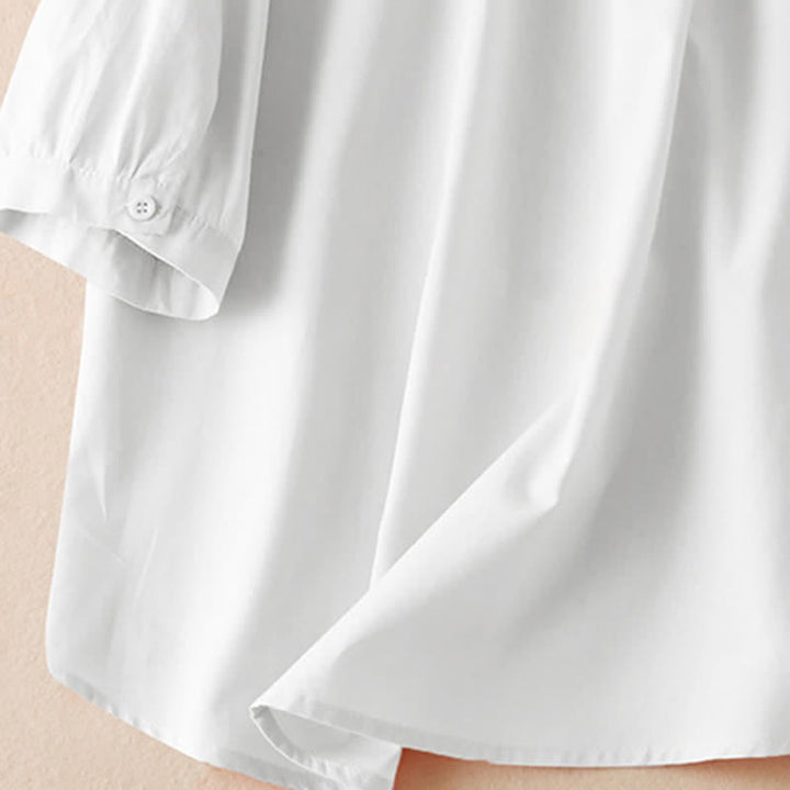 Buddha Stones Camisas clásicas de verano sencillas de manga corta con botones para mujer. - image 19