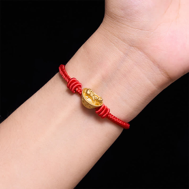 Buddha Stones Pulsera de la riqueza de hilo rojo Pi Xiu de aleación - image 4