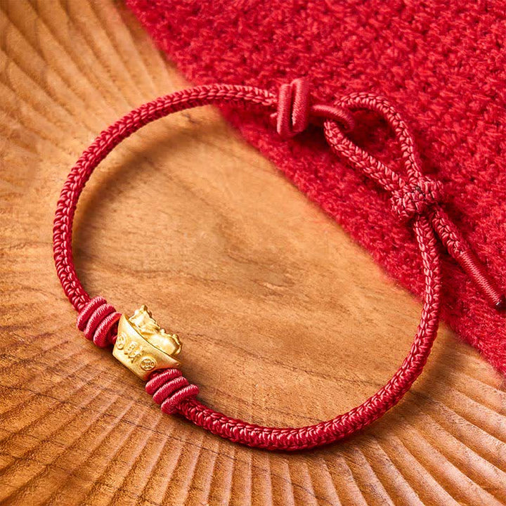 Buddha Stones Pulsera de la riqueza de hilo rojo Pi Xiu de aleación - image 10