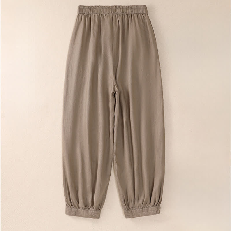 Buddha Stones Pantalones cortos básicos informales de color liso para mujer, estilo harem, con bolsillos, ideales para primavera y verano. - image 1