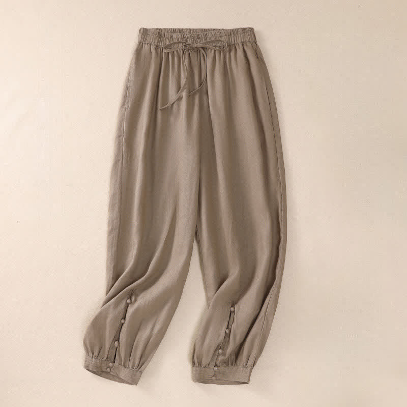 Buddha Stones Pantalones cortos básicos informales de color liso para mujer, estilo harem, con bolsillos, ideales para primavera y verano. - BurlyWood - US8-10, UK/AU12-14, EU40-42 (2XL) - image 0