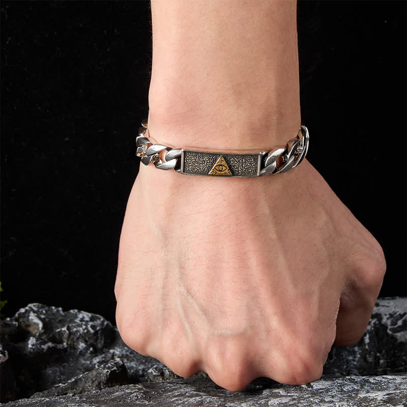Buddha Stones Pulsera de cadena grabada con el Ojo de Horus de cobre de inspiración egipcia - image 5