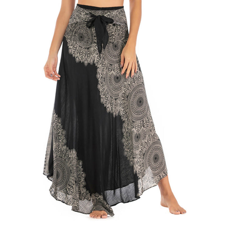 Buddha Stones Dos Estilos Vestido de Playa con Falda Mandala Flor Boho - Negro - US4-12, UK/AU8-16, EU36-44 (F) - image 10