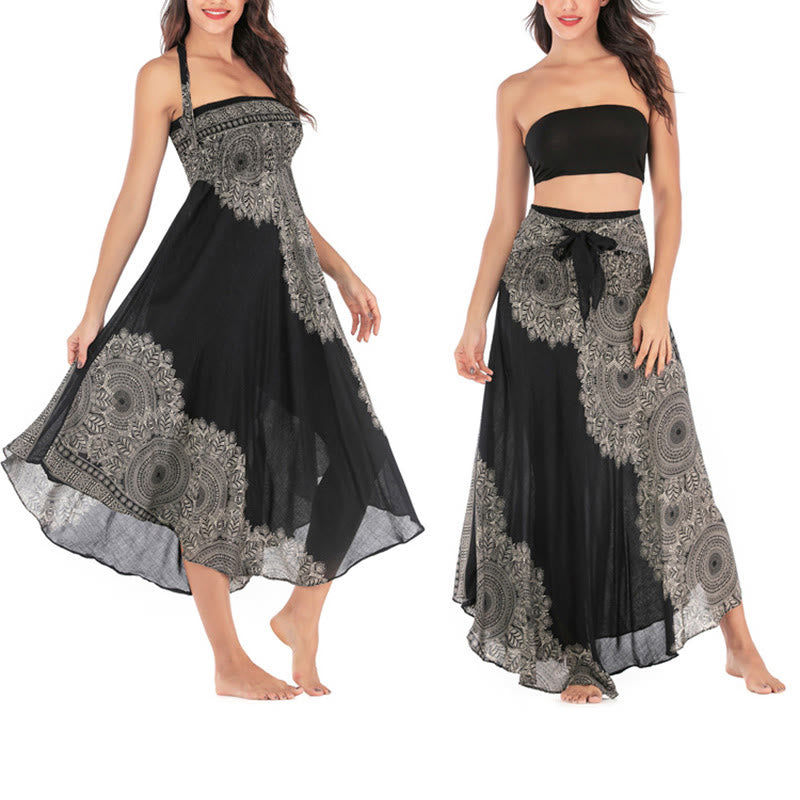 Buddha Stones Dos Estilos Vestido de Playa con Falda Mandala Flor Boho - image 12