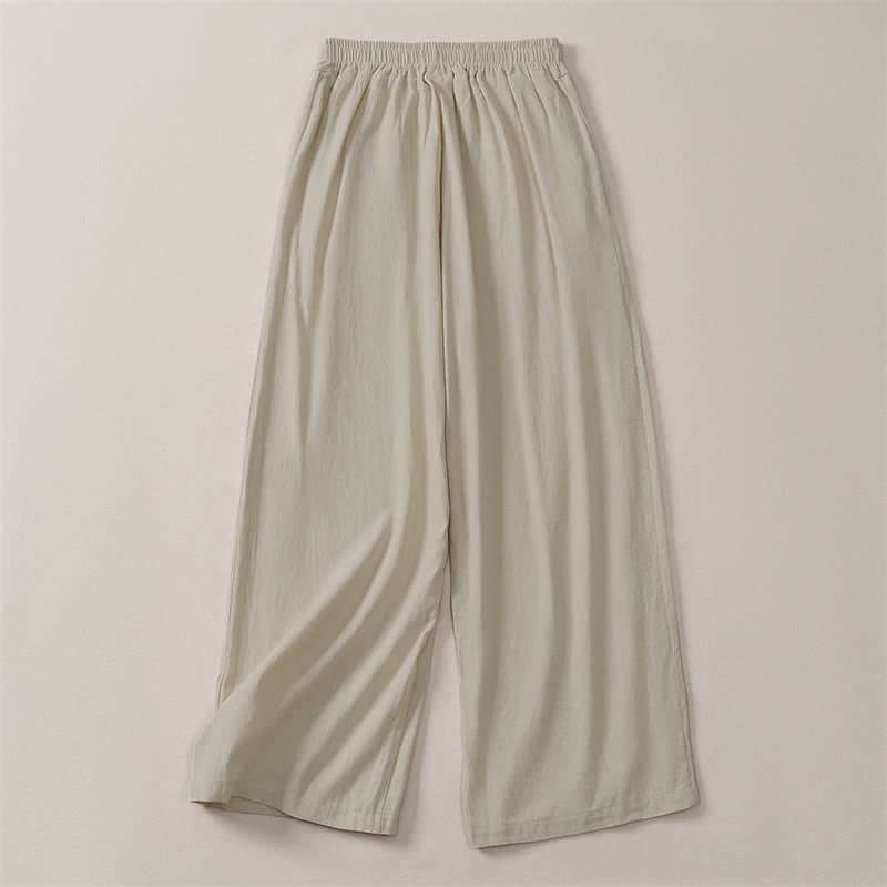 Buddha Stones Pantalones cortos minimalistas informales de color liso para mujer, ideales para primavera, verano y otoño. Pantalones de pierna recta con bolsillo. - image 1