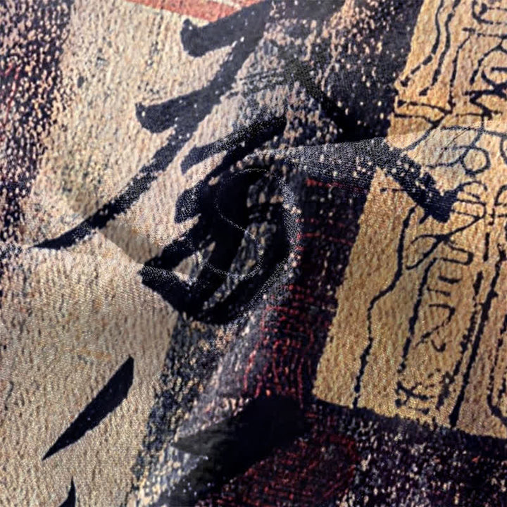 Buddha Stones Kimono de hombre de algodón con estampado de bambú y caligrafía zen, con frente abierto. - image 5