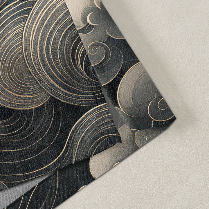 Buddha Stones Kimono de algodón con estampado de dragón, nube y mar, de frente abierto para hombre. - image 4