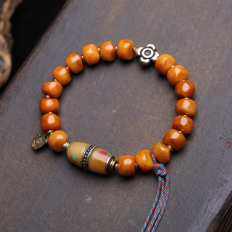 Buddha Stones Pulsera de fuerza y ​​protección del Señor del Bosque de los Cadáveres con cuentas de hueso - Zakiram - 10×7 mm - image 3