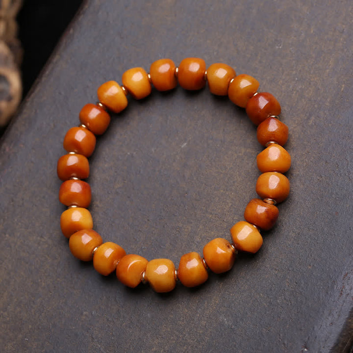 Buddha Stones Pulsera de fuerza y ​​protección del Señor del Bosque de los Cadáveres con cuentas de hueso - Cuentas lisas - 10×7 mm - image 4
