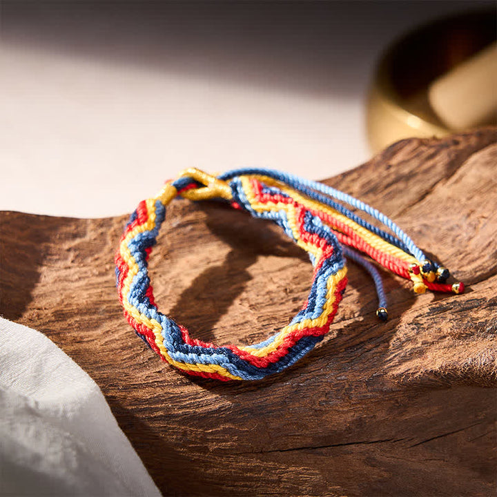 Buddha Stones Pulsera tibetana de cuerda multicolor tejida a mano para sanación - image 5