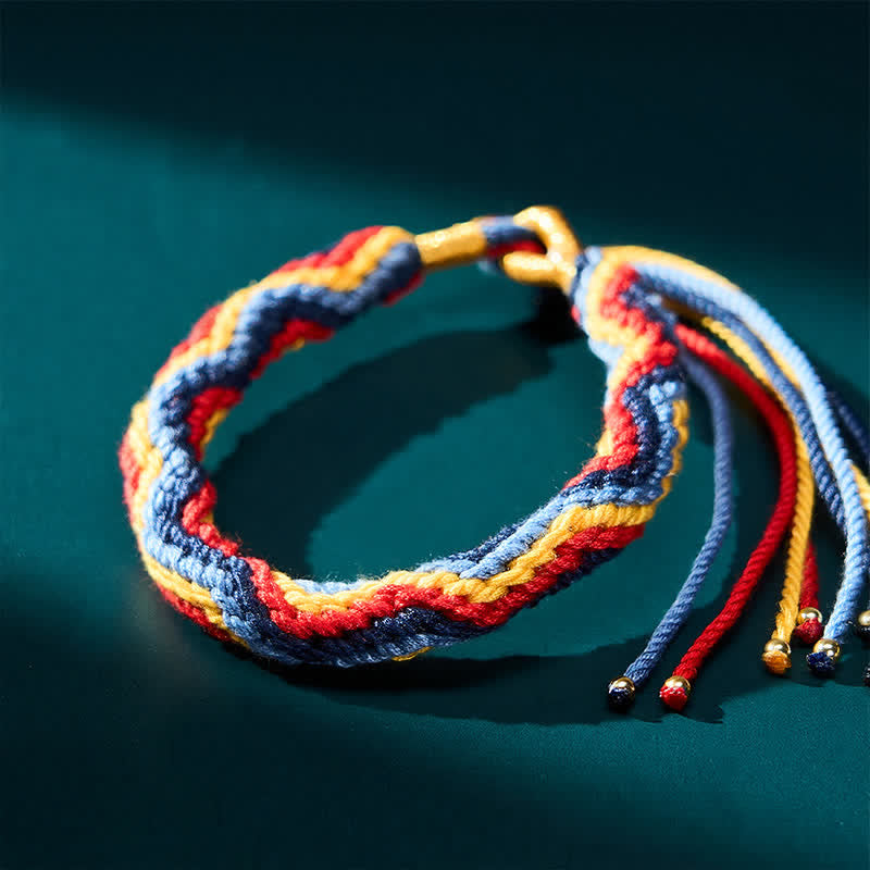 Buddha Stones Pulsera tibetana de cuerda multicolor tejida a mano para sanación - Multicolor (circunferencia de la muñeca: 15-19 cm) - image 0