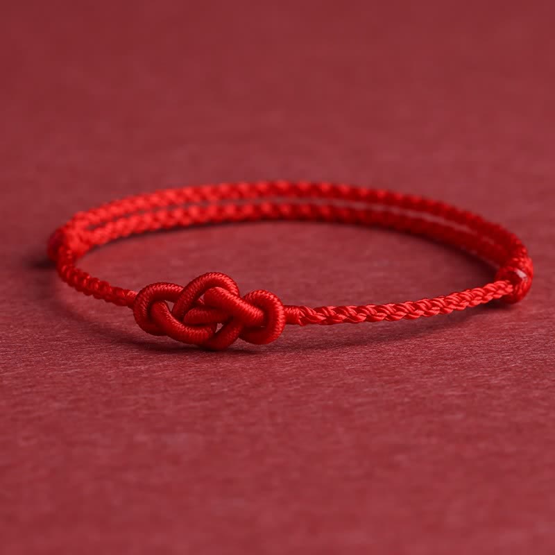 Buddha Stones Pulsera tobillera minimalista de nudo chino con hilo rojo para la prosperidad - image 9