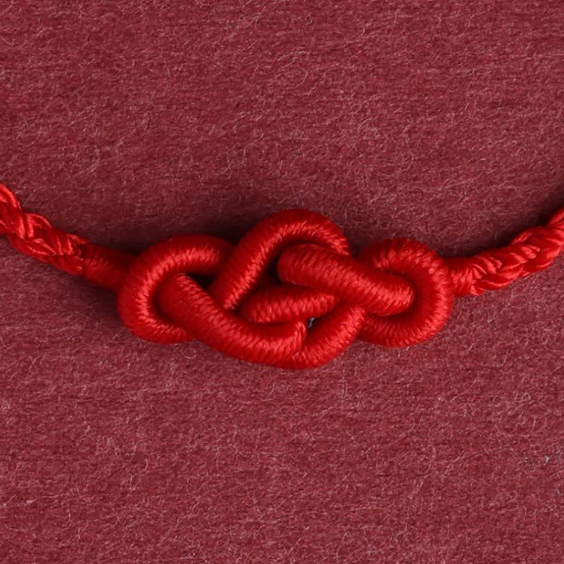 Buddha Stones Pulsera tobillera minimalista de nudo chino con hilo rojo para la prosperidad - image 11