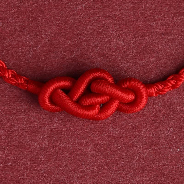 Buddha Stones Pulsera tobillera minimalista de nudo chino con hilo rojo para la prosperidad - image 11