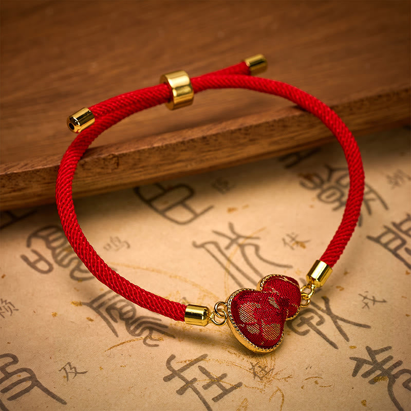 Buddha Stones Pulsera protectora de calabaza brocada con la canción del hilo rojo - image 2