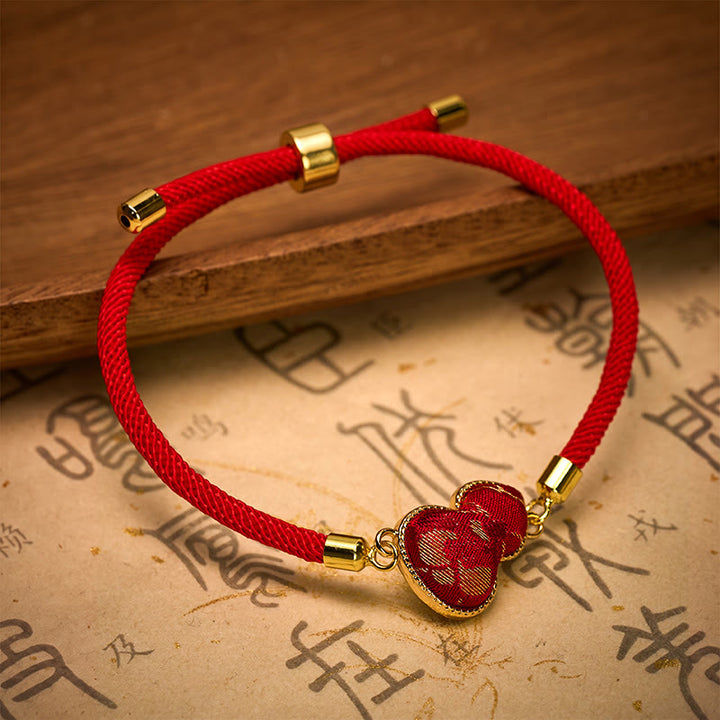 Buddha Stones Pulsera protectora de calabaza brocada con la canción del hilo rojo - image 2
