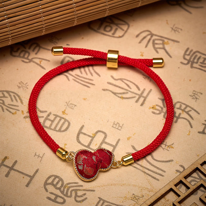 Buddha Stones Pulsera protectora de calabaza brocada con la canción del hilo rojo - image 4