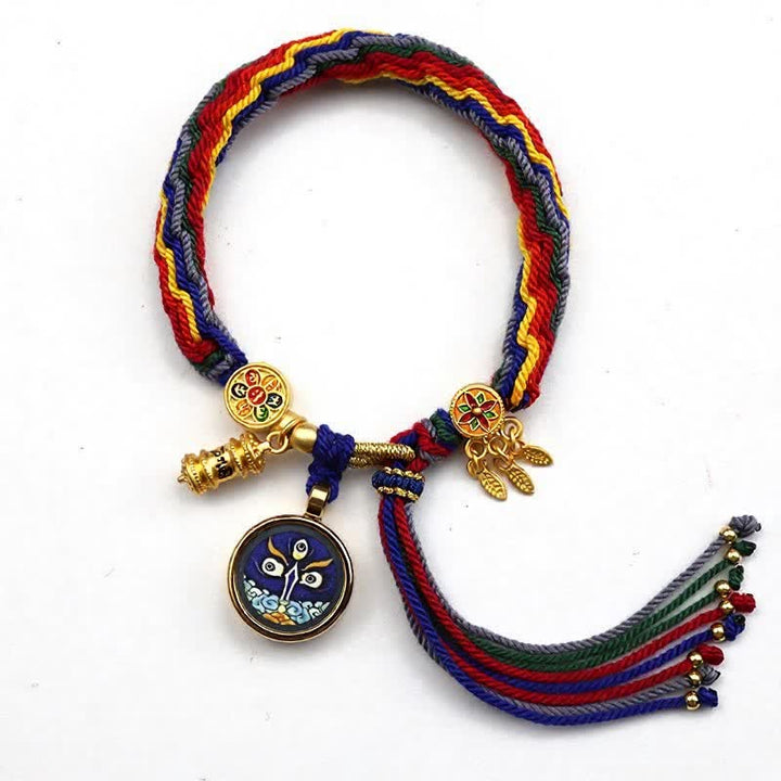 Buddha Stones Pulsera de acero de titanio tibetano con el símbolo Om Mani Padme Hum para fortalecer el cuerpo. - Colores oscuros - image 10