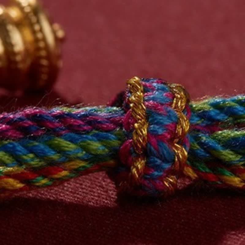 Buddha Stones Pulsera tibetana de cordón tejido a mano con la inscripción Om Mani Padme Hum Purity. - image 5
