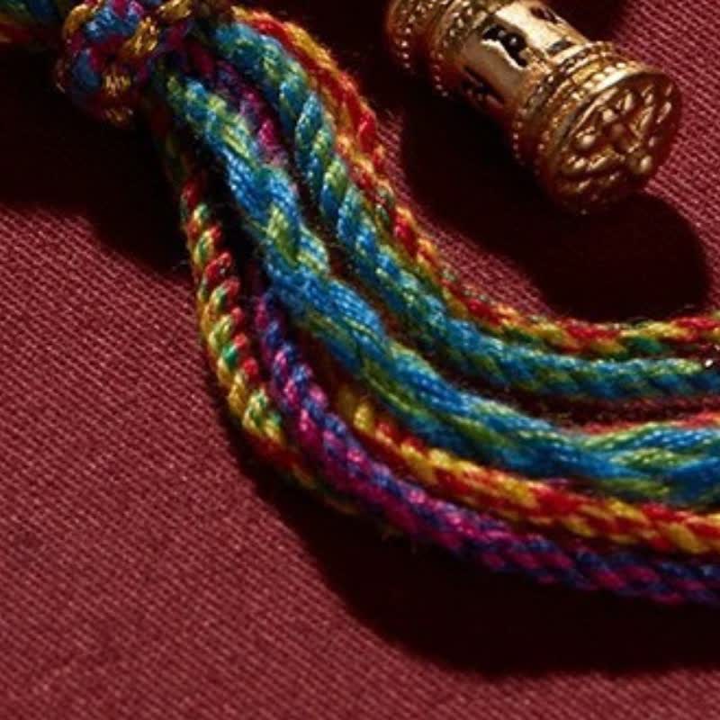 Buddha Stones Pulsera tibetana de cordón tejido a mano con la inscripción Om Mani Padme Hum Purity. - image 4