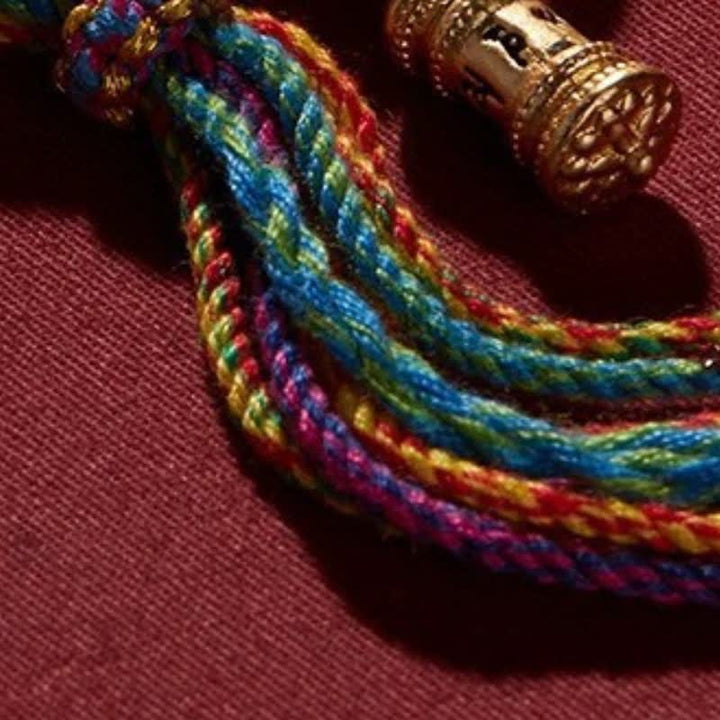Buddha Stones Pulsera tibetana de cordón tejido a mano con la inscripción Om Mani Padme Hum Purity. - image 4