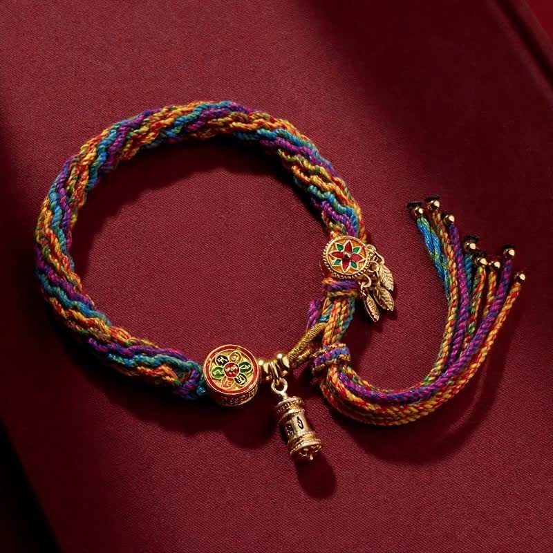 Buddha Stones Pulsera tibetana de cordón tejido a mano con la inscripción Om Mani Padme Hum Purity. - Om Mani Padme Hum - image 0