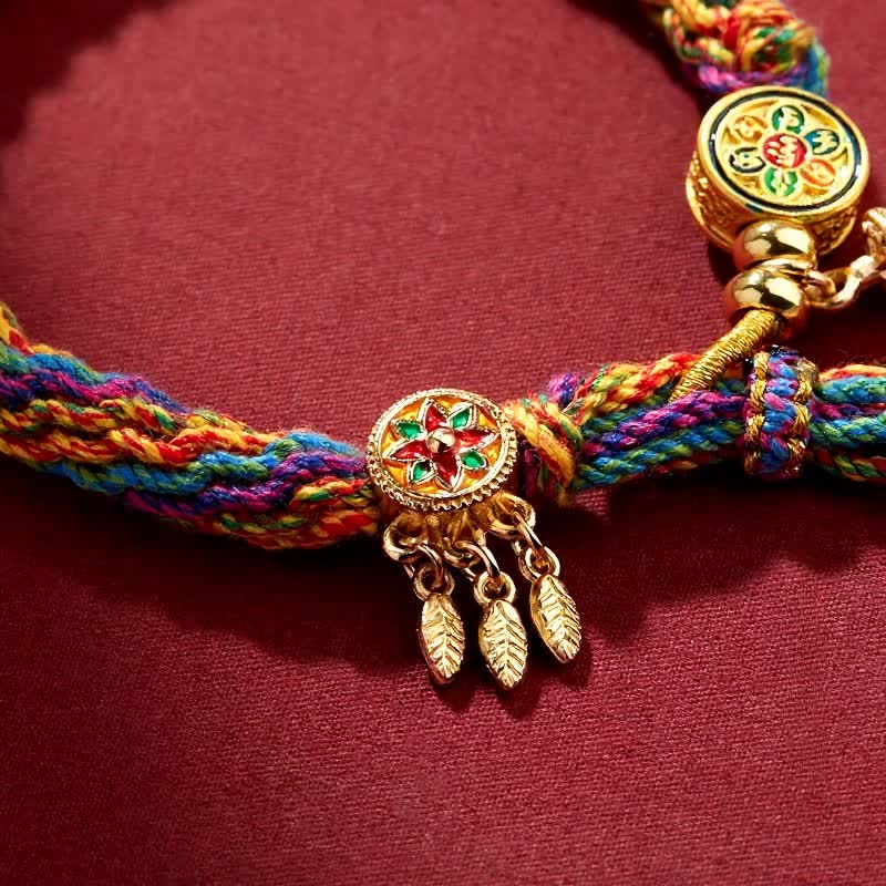 Buddha Stones Pulsera tibetana de cordón tejido a mano con la inscripción Om Mani Padme Hum Purity. - image 3