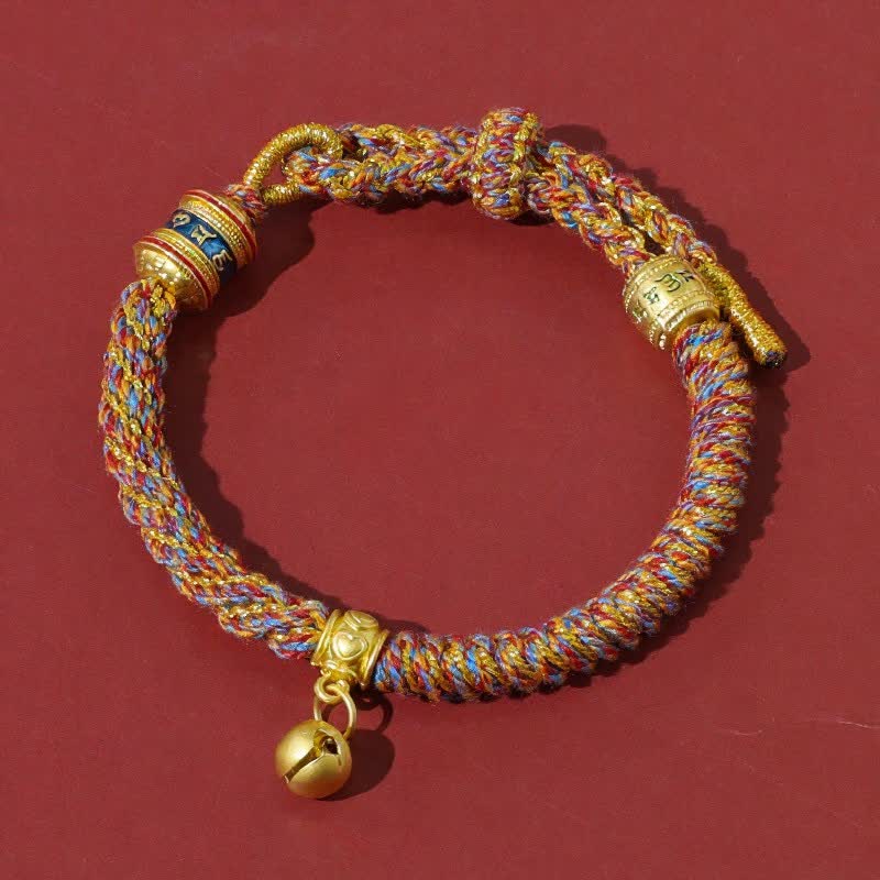 Buddha Stones Pulsera tibetana de protección de hilo rojo Om Mani Padme Hum - Multicolor - image 0