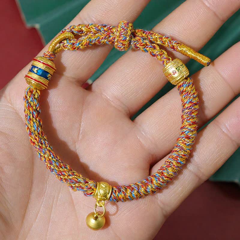 Buddha Stones Pulsera tibetana de protección de hilo rojo Om Mani Padme Hum - image 2