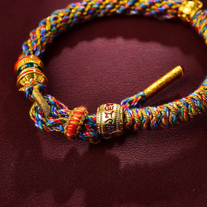 Buddha Stones Pulsera tibetana de protección de hilo rojo Om Mani Padme Hum - image 4
