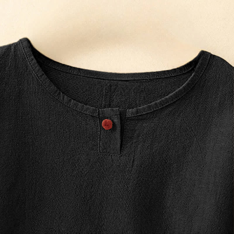 Camiseta informal de manga corta con cuello redondo y diseño holgado para mujer con estampado de Buddha Stones. - image 15